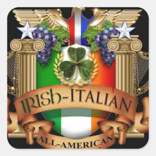 Irish Italian all American Square Sticker