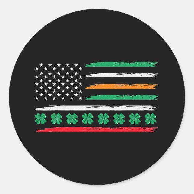 Irish Italian American Flag Ireland Italy Pride Classic Round Sticker (Front)