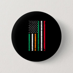 Irish Italian American Flag Ireland Italy ST PATRI 6 Cm Round Badge