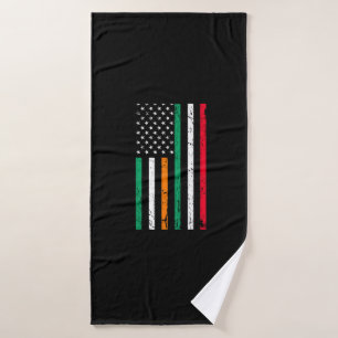 Irish Italian American Flag Ireland Italy ST PATRI Bath Towel