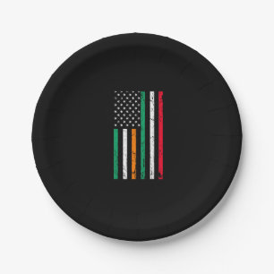 Irish Italian American Flag Ireland Italy ST PATRI Paper Plate