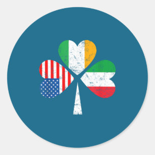 Irish Italian American Flag Ireland Italy Usa Patr Classic Round Sticker