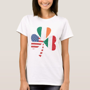 Irish Italian American Flag Ireland Italy Usa Patr T-Shirt