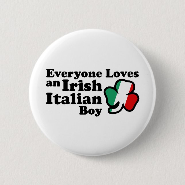Irish Italian Boy 6 Cm Round Badge (Front)