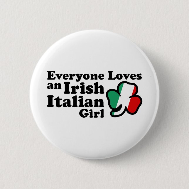 Irish Italian Girl 6 Cm Round Badge (Front)