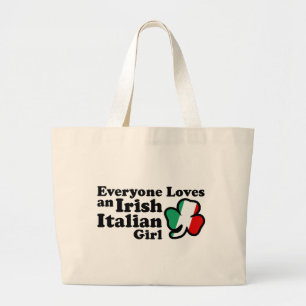 Irish Italian Girl Large Tote Bag
