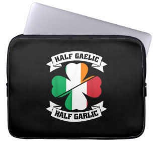 Irish Italian Half Gaelic Half Garlic Saint Patric Laptop Sleeve
