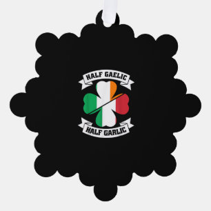 Irish Italian Half Gaelic Half Garlic Saint Patric Tree Decoration Card