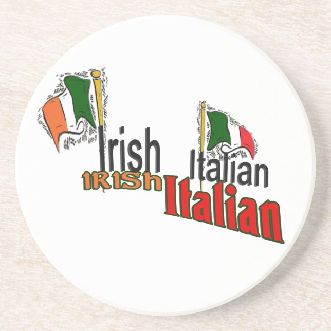 Irish Italian Heritage Coaster (Front)
