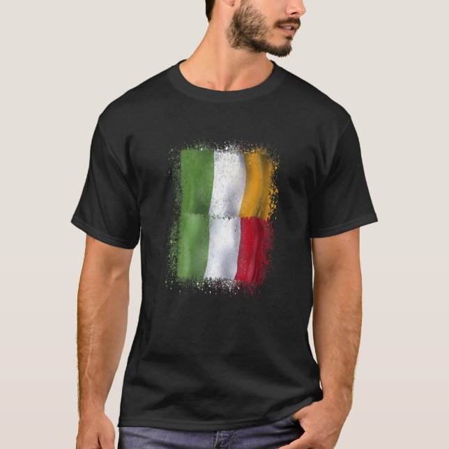 Irish Italian Love  Ireland And Italy T-Shirt (Front)