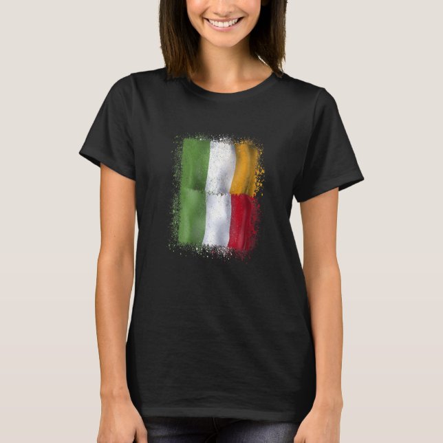 Irish Italian Love  Ireland And Italy T-Shirt (Front)