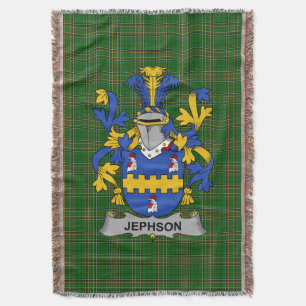 Irish Jephson Coat of Arms Family Crest Ireland Throw Blanket