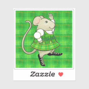 IRISH JIG MOUSE 3"x3" Vinyl Sticker
