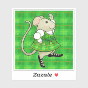 IRISH JIG MOUSE 4"x4" Vinyl Sticker