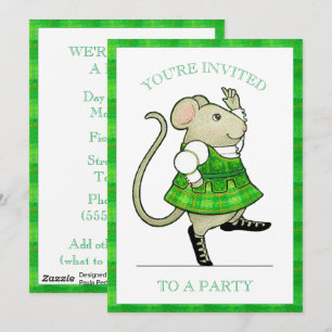 IRISH JIG MOUSE 5x7 Party Invitation