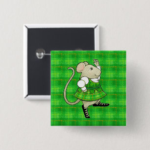 IRISH JIG MOUSE Square Pin Button