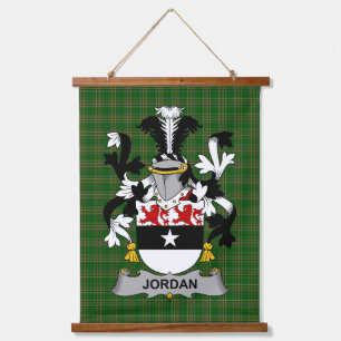 Irish Jordan Coat of Arms Family Crest Hanging Tapestry