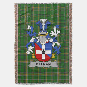Irish Keenan or O_Kinahan Coat of Arms Family Cre Throw Blanket