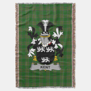  Irish Kent Coat of Arms Family Crest Ireland Throw Blanket