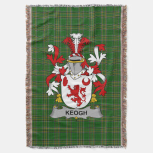 Irish Keogh or McKeogh Coat of Arms Family Crest Throw Blanket