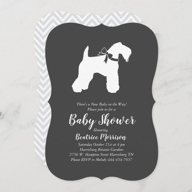 Irish Kerry Blue Te Dog Baby Shower Gender Neutral Invitation (Front/Back)