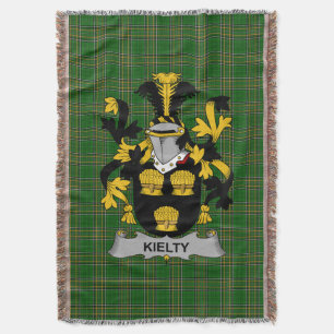 Irish Kielty ot O_Quilty Coat of Arms Family Cres Throw Blanket