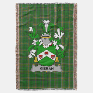 Irish Kieran or O_Kieran Coat of Arms Family Cres Throw Blanket