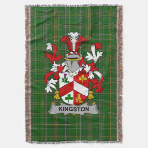 Irish Kingston Coat of Arms Family Crest Ireland Throw Blanket