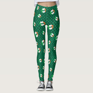 Irish Kisses cute St Patricks day  Leggings