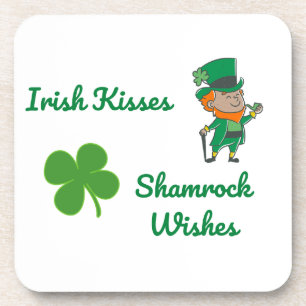 Irish Kisses, Shamrock Wishes on a Coaster