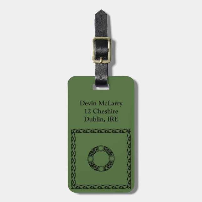 Irish Knot Designs Luggage Tag (Front Vertical)