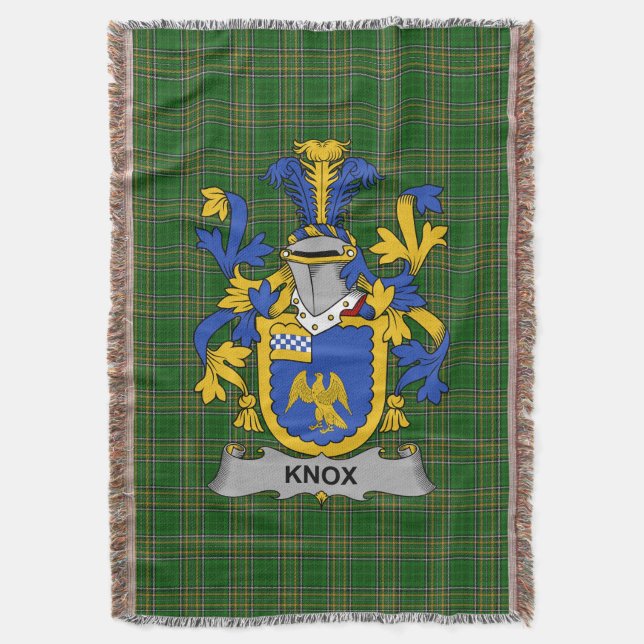  Irish Knox Coat of Arms Family Crest Ireland Throw Blanket (Front Vertical)