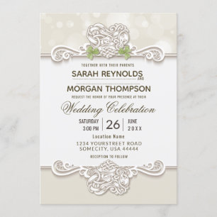 Irish Lace Wedding Invitation