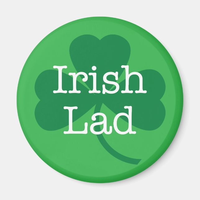 Irish Lad, St. Patrick's Day Shamrock Magnet (Front)