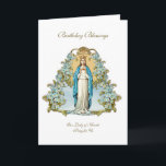 Irish Lady of Knock Virgin Mary Blue Floral Card<br><div class="desc">This is a beautiful traditional Irish Catholic customised image of Blessed Virgin Mary,  Our Lady of Knock with a blue floral design.   All text and fonts may be modified.</div>