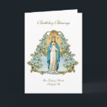 Irish Lady of Knock Virgin Mary Blue Floral Card<br><div class="desc">This is a beautiful traditional Irish Catholic customised image of Blessed Virgin Mary,  Our Lady of Knock with a blue floral design.   All text and fonts may be modified.</div>