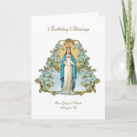 Irish Lady of Knock Virgin Mary Blue Floral
