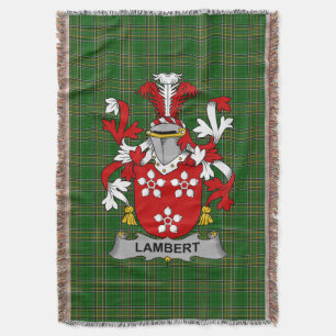  Irish Lambert Coat of Arms Family Crest Ireland Throw Blanket