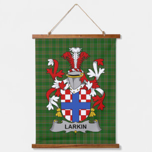 Irish Larkin or O_Larkin Coat of Arms Family Crest Hanging Tapestry