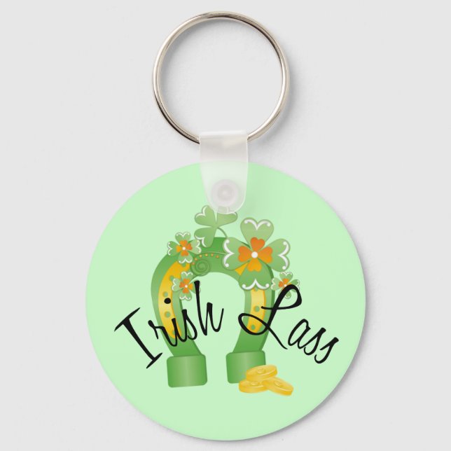 Irish Lass Lucky Horseshoe Key Ring (Front)