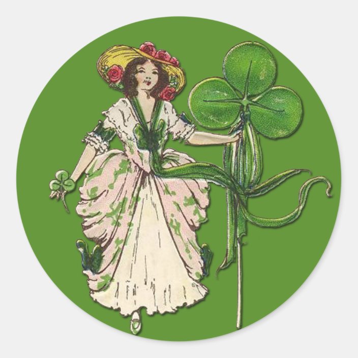 Irish Lassie With Shamrock Stickers Uk