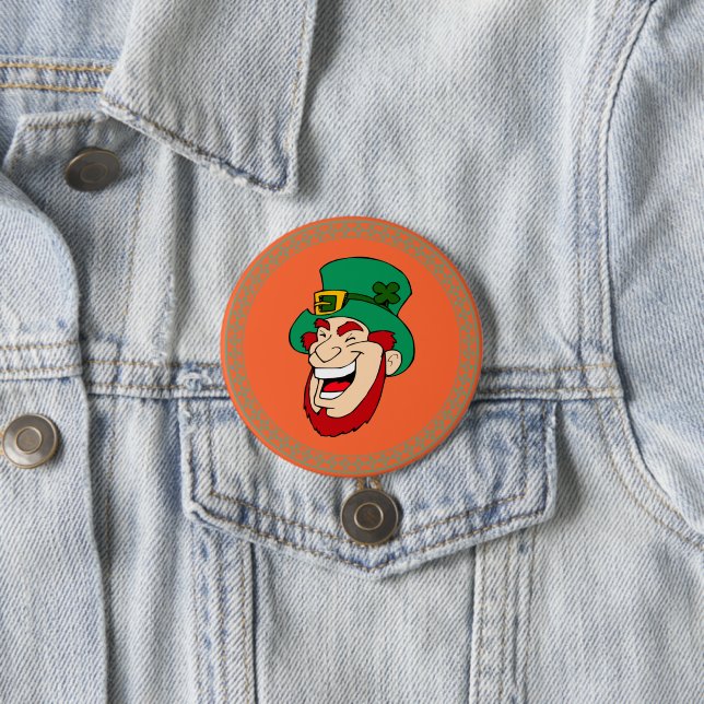 Irish Leprechaun 7.5 Cm Round Badge (In Situ)