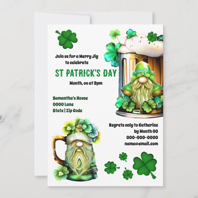 Irish Leprechaun beerfest gargle shamrock tankard Invitation (Front)