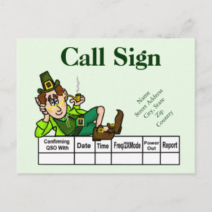 Irish Leprechaun Ham Radio QSL Card  Customise It!