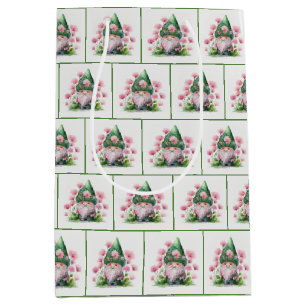 Irish Leprechaun In Garden  Medium Gift Bag
