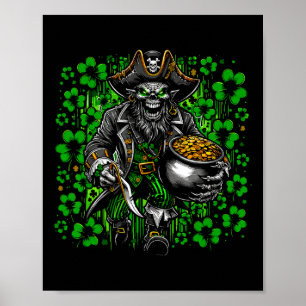 Irish Leprechaun Pirate St Patricks Day Party For Poster