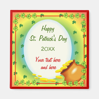 Irish Leprechaun Pot of Gold Magnet