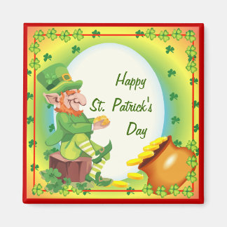 Irish Leprechaun Pot of Gold Magnet