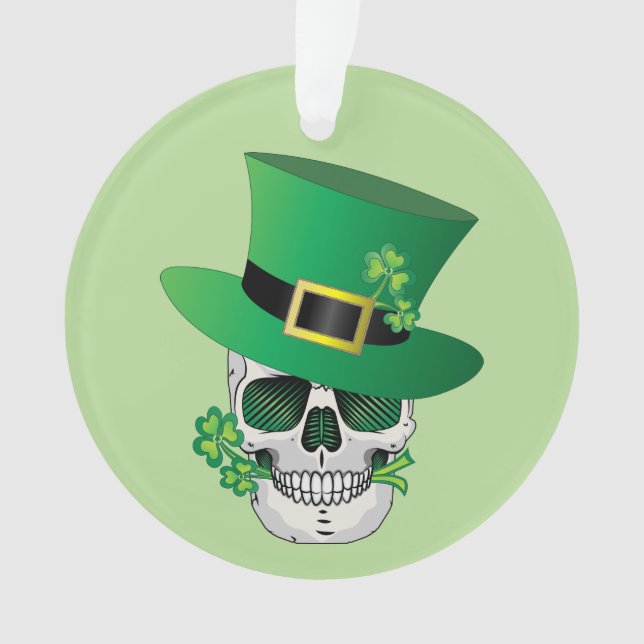 Irish Leprechaun Skull Ornament (Front)