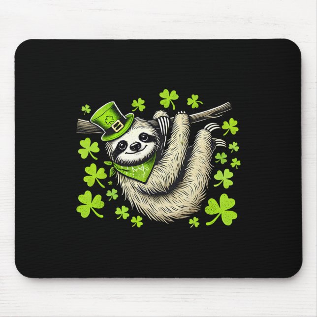 Irish Leprechaun Sloth Shamrock St Patricks Day An Mouse Mat (Front)